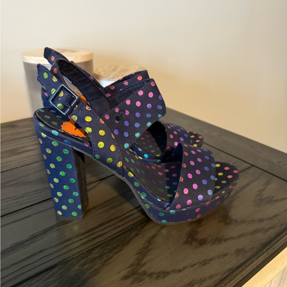 Rocket Dog Rainbow Polka Dot Platform Heels
